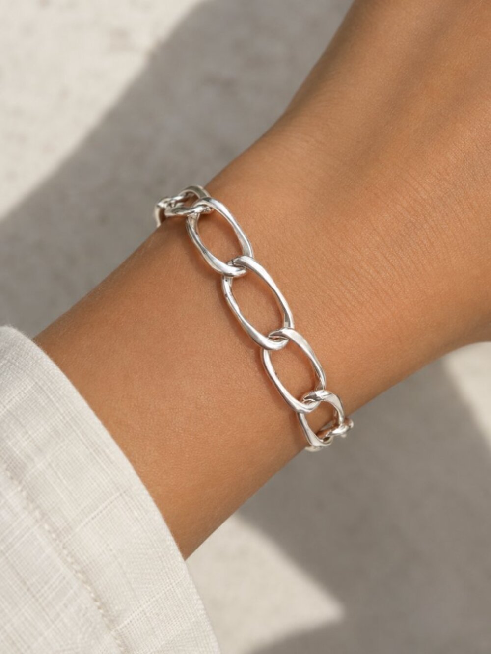 925 Sterling Silver Chunky Link Bracelet Silver Large Chain Link bracelet